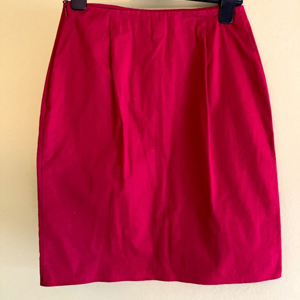 Red Stretch Midi Skirt - Banana Republic